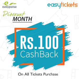 RS.100 CASH BACK ON ALL TICKETS!